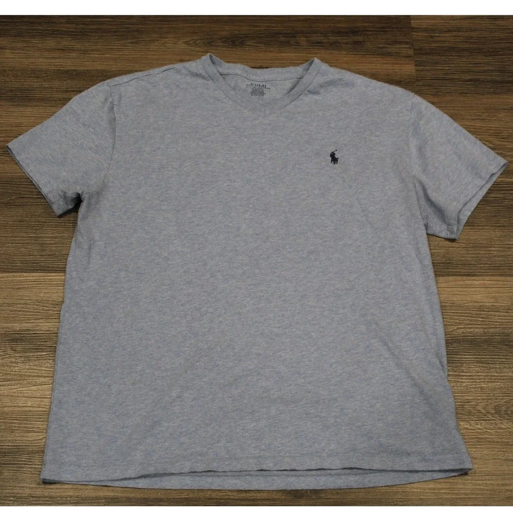 Polo Ralph Lauren Mens Classic Fit V Neck T Shirt‎ Tee Blue